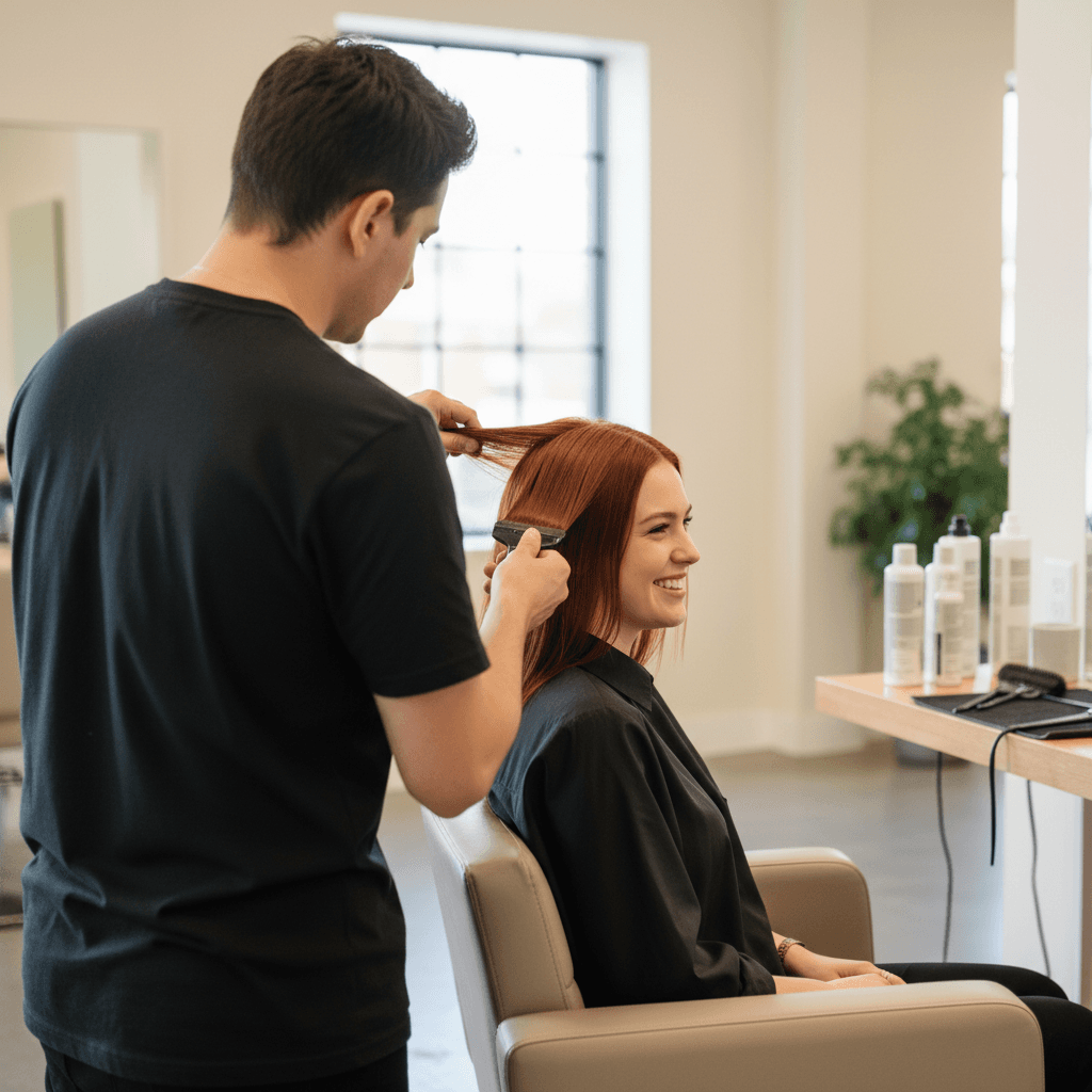 Professional hair color application at Grazie Salon in Centennial
